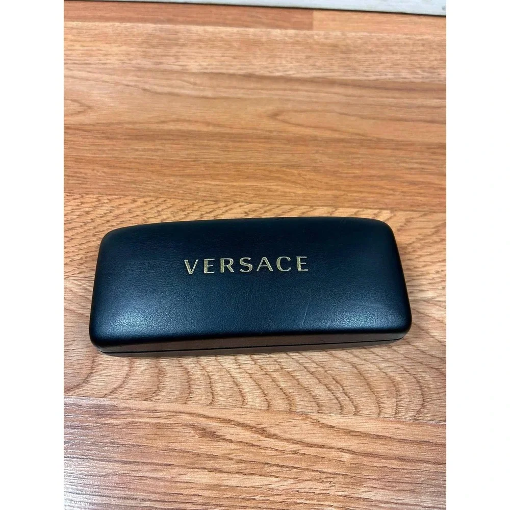 Versace Sunglasses Case Unisex OS Black Good Hardshell Gold Logo Designer